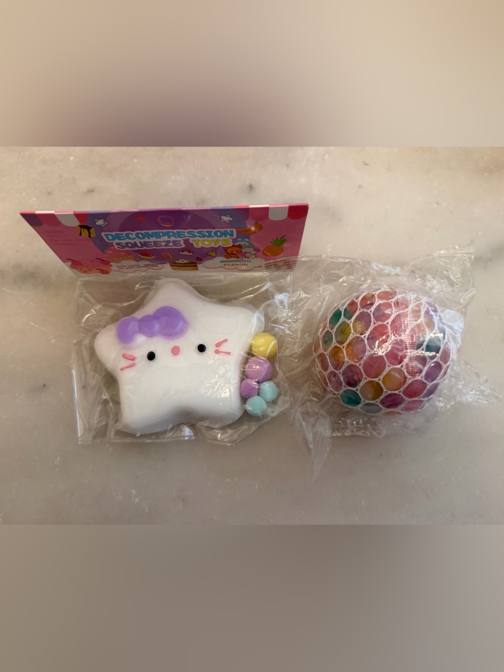 2 Pack Squishy Hello Kitty (not licensed), and Orbeeze squishy Toy